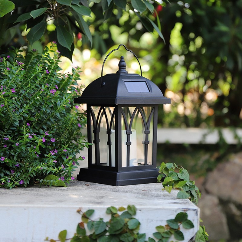 Outdoor Hanging Solar Lantern LED Candle Flame Light for Garden