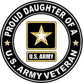 Proud Daughter of A US Army Veteran Bumper Sticker Toolbox Sticker Lunch Box