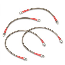 AJP Distributors Front & Rear Silver Stainless Steel Braided Oil Brake Lines Cable Hoses Kit Compatible/Replacement For 5-Series E60 525i 528i 530i 535i 540i 550i M5 2004 2005 2006 2007 2008 2009 2010