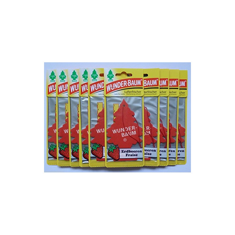 10 x Wunder-Baum Erdbeere, Auto Lufterfrischer, Duftbäume, Duft