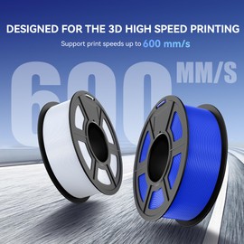 JAYO High Speed PLA Filament 1.75mm 4.4KG Bundle, Rapid PLA 3D Printer Filament for Fast Printing up to 600mm/s, Dimensional Accuracy +/- 0.02mm, 4 Pack 1.1kg Spool (Black, White, Blue, Red)