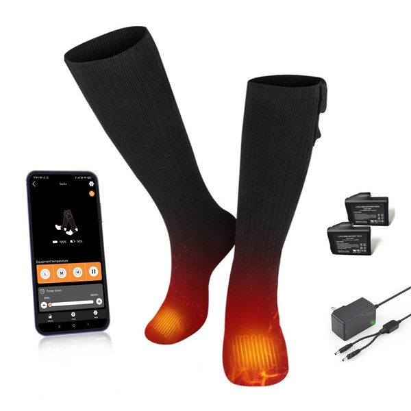Savior Electric Heated Socks for Men Women,with APP Control Rechargeable