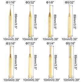 QUARKZMAN 8-Piece Brass Punch Set 1/16" 3/32" 1/8" 5/32" 3/16" 7/32" 1/4" 5/16" Non-Metallic Drive Pin Punches Alignment Punches for Watch Repair, Jewelry and Crafts