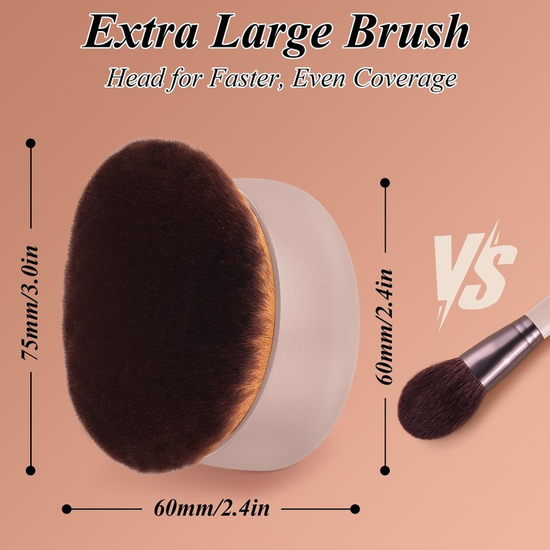 GloréBrochas 75MM Extra Large Self Tanner Kabuki Makeup Brush –