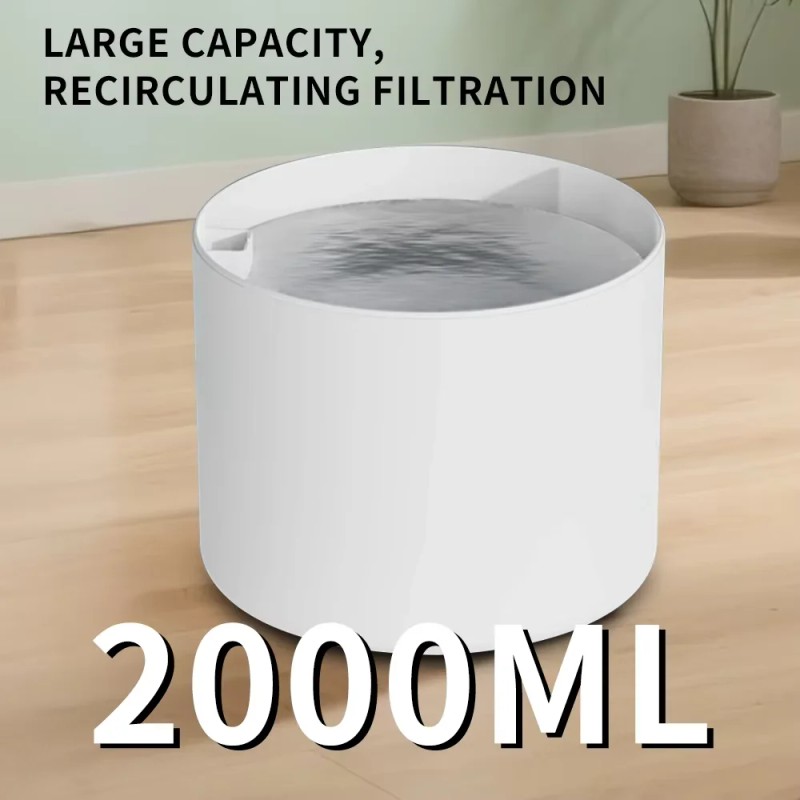 Modern Small Plastic Automatic Pet Water Dispenser with 2L Capacity
