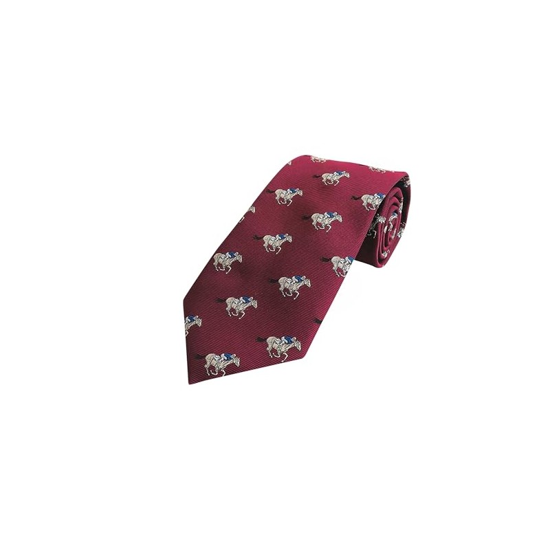 Tie Studio Polyester Tie - Horse & Jockeys on Deep
