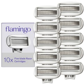 Flamingo Women's Original Razor Blade Refill Cartridges for Women - 10 Count - 5-Blade Shaving Razors for Women
