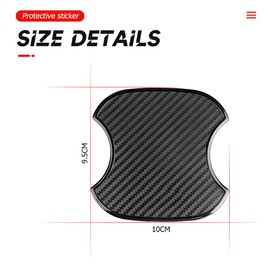 JNNJ 4Pcs Car Door Handle Cup Protector, TPU Car Door Handle Scratch Protector Stickers, 3D Carbon Fiber Texture Auto Door Cup Protective Film, Vehicle Bowl Paint Cover for Most Models(9.5x10cm)