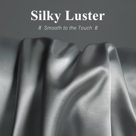 DOWNSTORIA Satin Pillowcase for Hair and Skin Similar to Silk Pillow Cases 2 Pack, Grey Pillow Cover with Envelope Closure Set of 2, Gifts for Women Men(20x26 Inches, Light Gray)