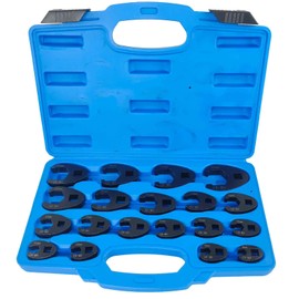 YuYBrightmi Crowfoot Flare Nut Wrench Set, 19PC Metric Tool 8 to 32 mm Sizes 3/8" & 1/2" Drive for Ratchets & Torque Wrenches(12Pcs for 3/8" drives, 8mm-19mm; 7Pcs for 1/2" drives, 21mm-32mm.