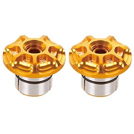 ケーシーエヌシー(KCNC) 自転車用 軽量 アルミ バーエンド バーエンドプラグ ゴールド 18-25MM