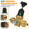 Upgraded 3/4" Water Pressure Regulator, FNPT Double Union, Polymer, Visual
