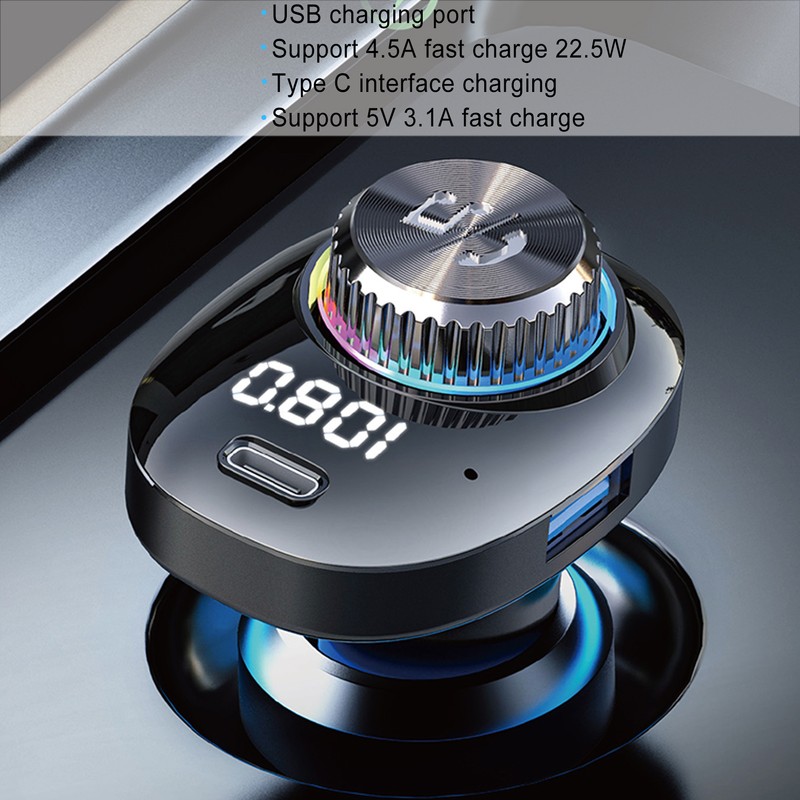 Bluetooth Car Adapter FM Transmitter Wireless FM Radio Adapter Dual