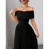 Elegantes Vestidos De Diseño Plisado Sin Tirantes Para Mujer