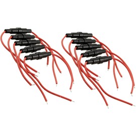 Audiophile Inline Fuse Holder for 5x20mm Screw Type AWG22 with Wire Set of 10