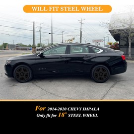 AUTOFREE 18" Hubcaps for 2014-2020 Chevy Impala Steel Wheels - Set of 4, Bolt-on Design, Matte Black Wheel Rim Covers, PP Material, 18-Inch Matte Black Color 4-Pack