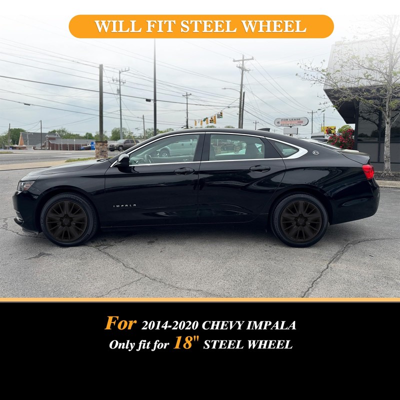 AUTOFREE 18" Hubcaps for 2014-2020 Chevy Impala Steel Wheels -