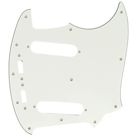 Musiclily Pro 12 Holes Pickguard Guitar Pickguard for MIJ Fender Japan Mustang, 3-Ply Parchment