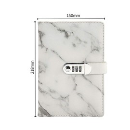 PU Password Notebook, 1pcs Password Lock Secret Journal Notebook A5 Binding Fashion Daily Notebook Password Diary Sketchbook Planner Organizer with Pen Holder Black