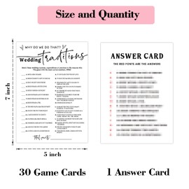 Why Do We Do That - Wedding Bridal Shower Game, Bachelorette Party Wedding Shower Favors, 30 Game Cards & 1 Answer Card, Engagement Party Games Activity Supplies, Wedding Games for Reception -L837