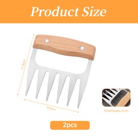 WOUYTPE Pack of 2 Pulled Pork Claws, Pulled Pork Shredder, Grill Accessories for Men, Suitable for Handling Roasts, Chicken, Beef, etc., Ergonomic Design, Quick Split