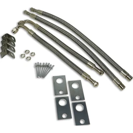 TireMinder 16-19.5 Inch Braided Steel Valve Extender Kit for Dually Wheels, Rim Mounted, 4 Pack