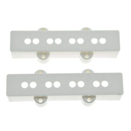 KAISH Set of 2 White Bass Pickup Covers Neck/Bridge for 4 String Jazz J Bass