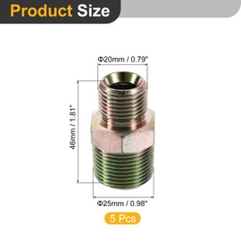 Sourcing Map Carbon Steel Pipe Fitting, 3Pcs G3/4 x PT1/2 Reducing Hex Nipple Adapter, Carbon Steel Pipe Fittings Connect for Industrial Piping Systems