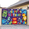 Robot Birthday Party Backdrop Happy Birthday Photography Backdrop 5.9x3.6ft Robot