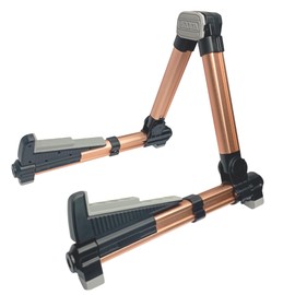 AGS08 Guitar Stand, Aluminium Guitar Stand, Adjustable Base, Ultralight and Foldable, Non-Slip, Suitable for Acoustic Guitar, Electric Guitar, etc. (Rose Gold)