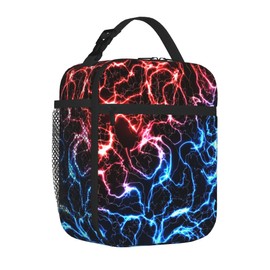 Kids Lunch Bag Lunch Box for Boys Girls Women Men, Reusable Insulated Lunch Tote Bag, Thermal Cooler Sack Food Handbags High Capacity for School Work Travel Picnic (Lightning)