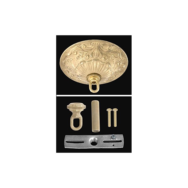 B&P Lamp® Heavy, Antique Style Cast Brass Ceiling Light Canopy