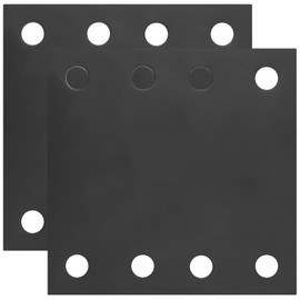 Pack of 2 Flat Connectors, Perforated Sheet, Perforated Plate, Metal, Wood Connector, Connecting Sheet, Flat Connection Plate Connector for Repair Wood, Furniture Mounting Plate, Black (125 x 125 mm)