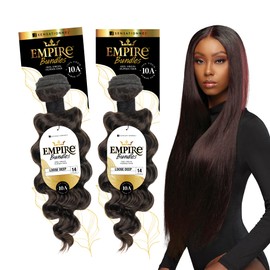 Sensationnel Empire Bundle weave hair - human hair extensions unprocessed bundle hair - Empire Bundles Loose deep 2 pack (16 inch, NATURAL)
