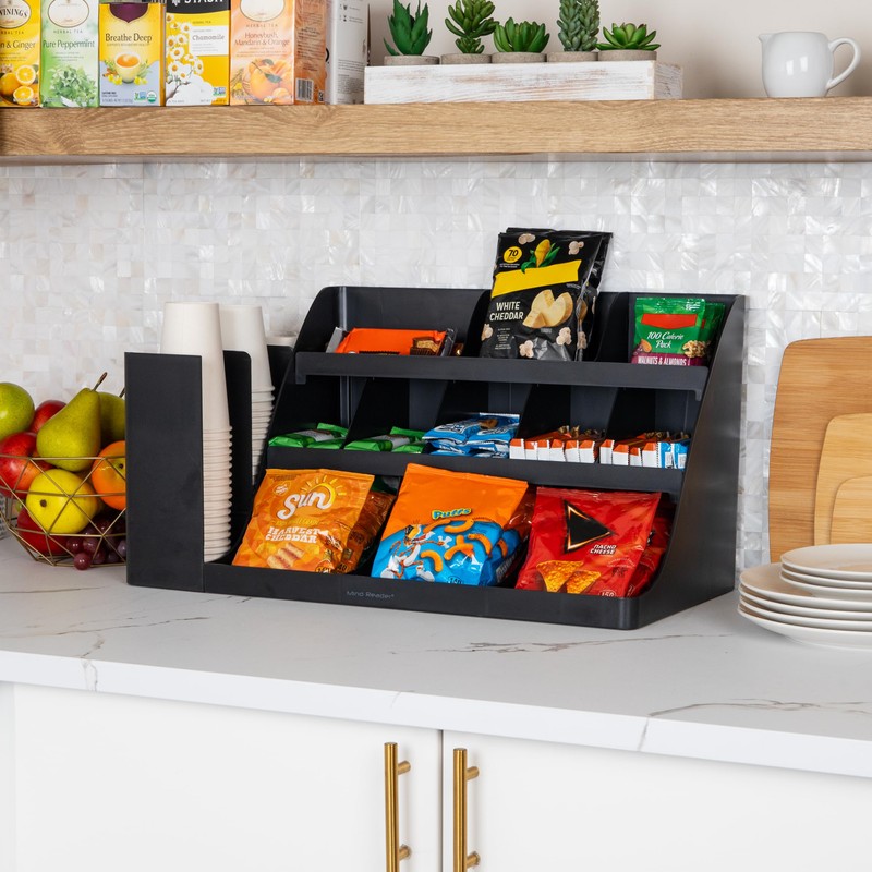 Mind Reader Cup and Condiment Station, Countertop Organizer, Coffee Bar,