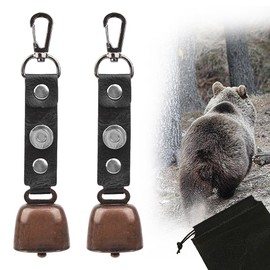 Bear Bell with Noise Cancelling Function, Storage Bag Included, For Mountain Climbing, Trekking, Set of 2, Waterproof Design, For Removing Mountain Vegetables, Disaster Prevention