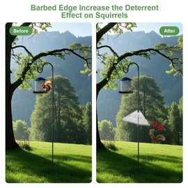 Squirrel Baffle for Bird Feeder Pole, 19" Transparent Pricked Edge 2025 Outdoor Pole Mount Bird Food Guard Squirrel Stopper for Shepherd Hook, 2 Pack