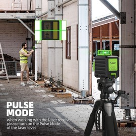 Huepar Laser Receiver LR-5RG for Huepar Laser Level - Green and Red Beam Detector for Pulsing Line Lasers, Two-Sided Back-lit LCD Displays, Automatic Shut-Off Timer, Use for 901CG/902CG, BOX-1G/R