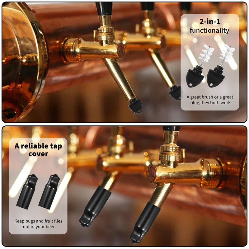 Tyqour 14 Pack Draft Beer Tap Plugs with Keg Cleaning