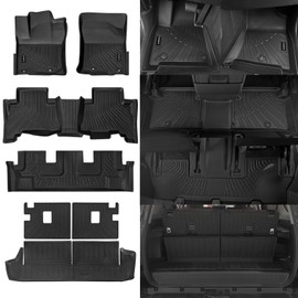 Naibeve Floor Mats for 2013-2024 Toyota 4Runner 7 Seats- All Weather Custom for Toyota 4Runner Floor Mats Liners 2 Row & Cargo Liner & Seats Back Cover Behind 2rd Row