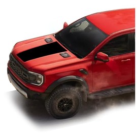 BENINI DESIGN STUDIO Vinyl Blackout Hood Racing Stripe Kit Vinyl Decal Grahics Compatible with Ford Ranger Raptor 2024 2025 and up (Gloss Black)