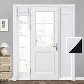 HOMEIDEAS 100% Blackout Sidelight Curtains for Front Door, Side Door Window Curtains and Small Window, Thermal Insulated Covering, 1 Panel, W12 X L68 Inch, Greyish White