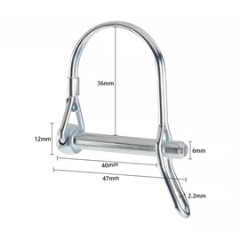 5Pcs Wire Lock Pin,Heavy Duty Safety Coupler Shaft Locking Pin with Ear,Hitch Pin,Wire Lock Trailers Pin for Farm,Garden 6*40mm