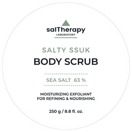 [salTherapy] Sol Therapy Body Scrub, Skin Exfoliating, Moisturizing, Gently Deep Cleansing, Finest, Made in Korea, Sea Salt, Body Scrub (Soltisk, 8.8 oz (250 g)