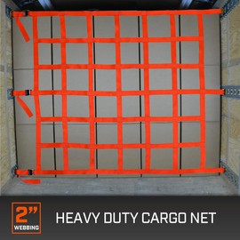 CargoSmart Adjustable Cargo Net — Connects to X-Track and E-Track Systems — 3,600lb Break Strength, 1,200lb Safe Work Load