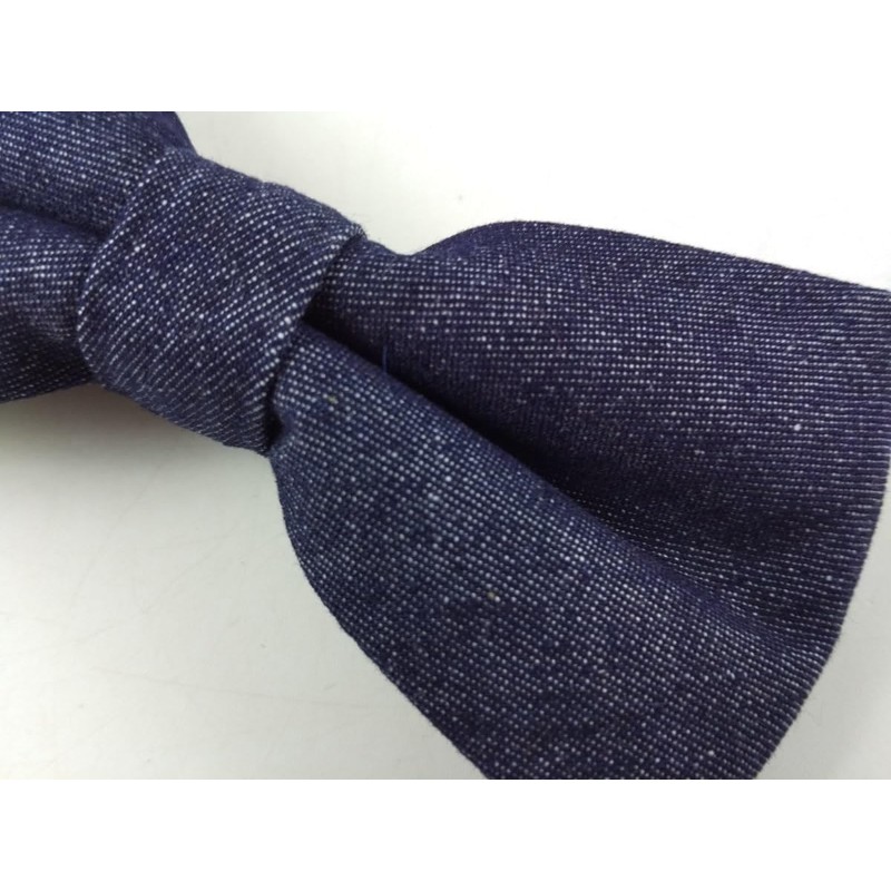 F NODE Men's Bow Tie, Denim Pocket Square with Handkerchief,