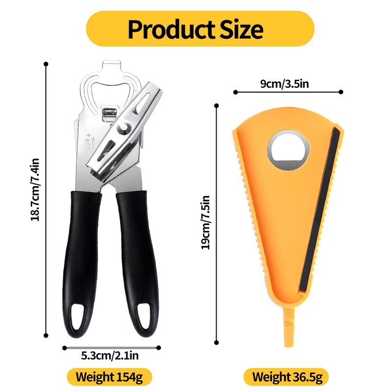 3-in-1 Can Opener with Multifunctional Non-Slip Bottle Opener, Can Opener