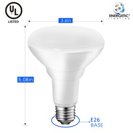Energetic 12 Pack LED Flood Light Bulbs, 900LM, 11W=75W, Dimmable BR30 LED Bulbs, Soft White 2700K, E26 Base, UL Listed, Damp Rated, UL Listed,
