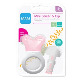 MAM Baby Toys, Teething Toys, Mini Cooler Teether with Clip, Girl, 2+ Months, 1-Count (7172-012-0-1)