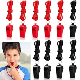 WADY Silbatos de Plástico, 10 Pcs Silbato Deportivo, Silbato para Entrenadores, Silbato de Entrenador con Cordón, Silbato Reportivo, Silbato de Árbitro Silbato de Sonido Fuerte y Crujiente (2 colores)